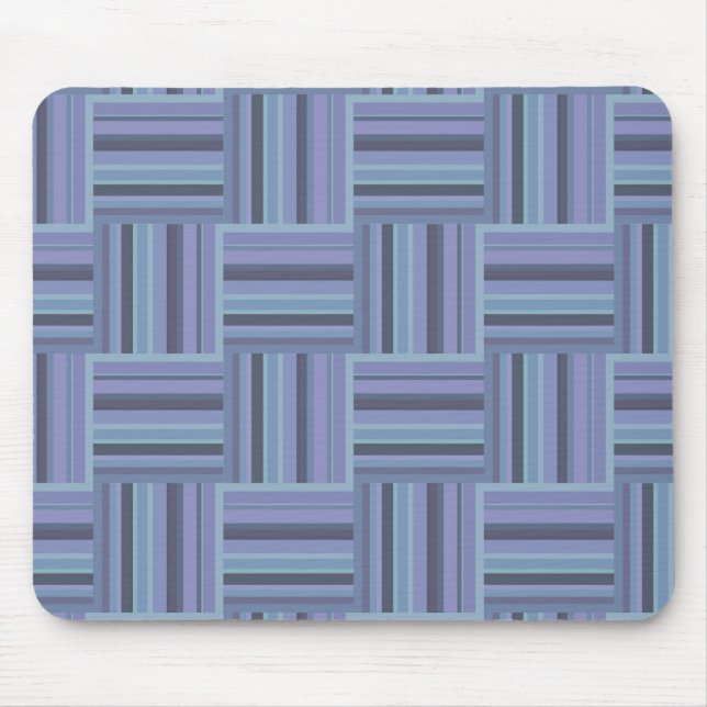 Blue-grey stripes weave pattern mouse mat (Front)