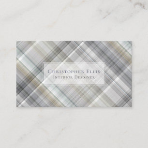 Blue/Grey/Tan Plaid Business Card