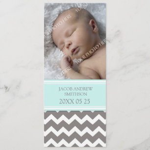 Blue Grey Template New Baby Birth Announcement