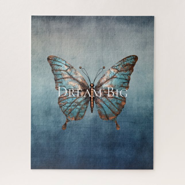 Blue Grey Texture Butterfly Jigsaw Puzzle (Vertical)