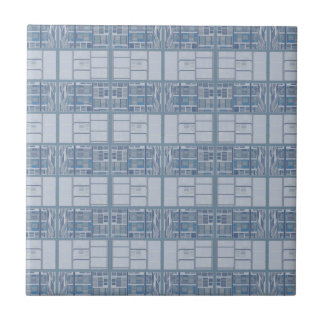Blue Grey Textured Stripe Tile