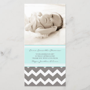 Blue Grey Thank You Baby Shower Photo Cards