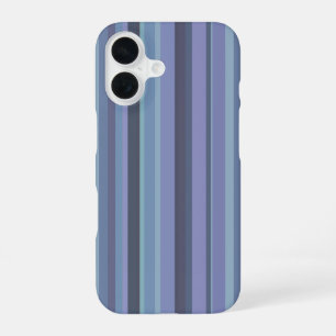 Blue-grey vertical stripes iPhone 16 case
