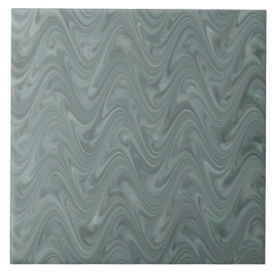 Blue Grey Wavy Abstract Pattern Tile