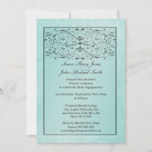 Blue grey wedding anniversary engagement invitation