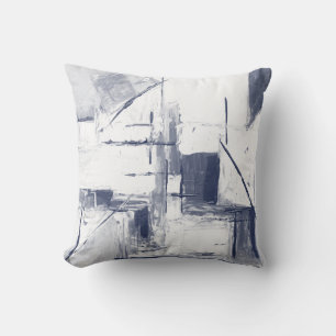 Blue/Grey & White Abstract Decor Pillow