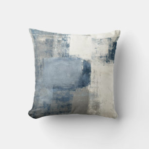 Blue/Grey/White Abstract Decor Pillow