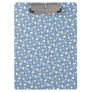 Blue Grey White Liberty Floral Pattern Elegant Pop Clipboard