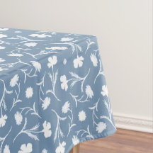 Blue Grey White Liberty Floral Pattern Elegant Pop