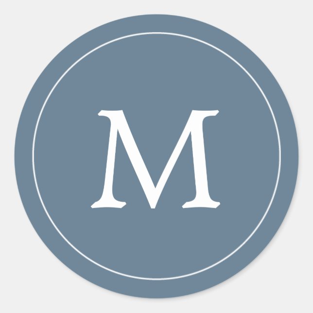 Blue Grey & White Monogram Seal (Front)