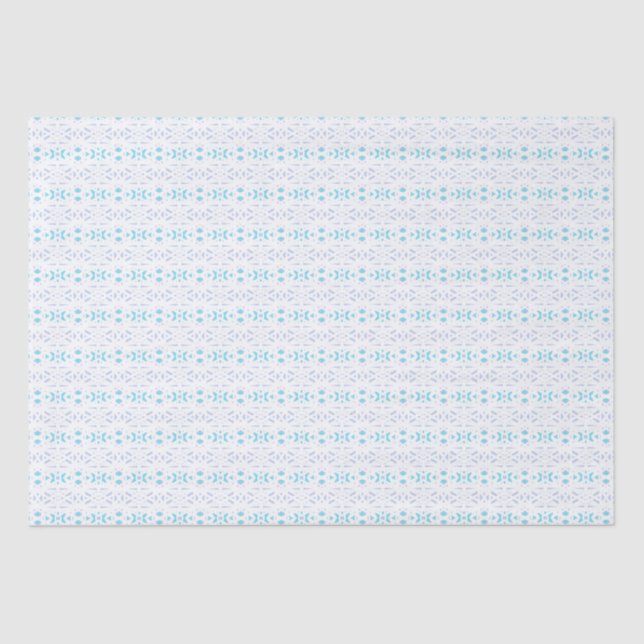 Blue Grey White Pastel Deco Pattern Baby Boy Gift Tissue Paper (Front)