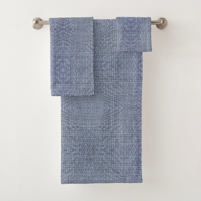 Blue grey wicker bath towel set (Insitu)