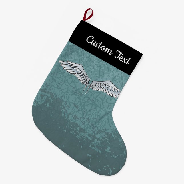 Blue-Grey Wings Christmas Stocking (Front (Hanging))