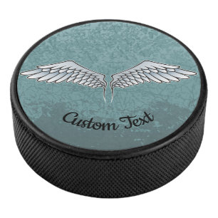 Blue-Grey Wings Hockey Puck