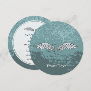 Blue-grey wings invitation