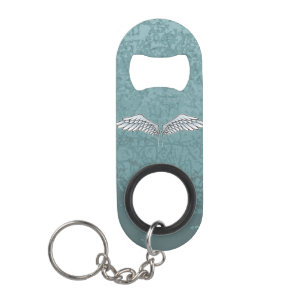 Blue-Grey Wings Keychain Bottle Opener