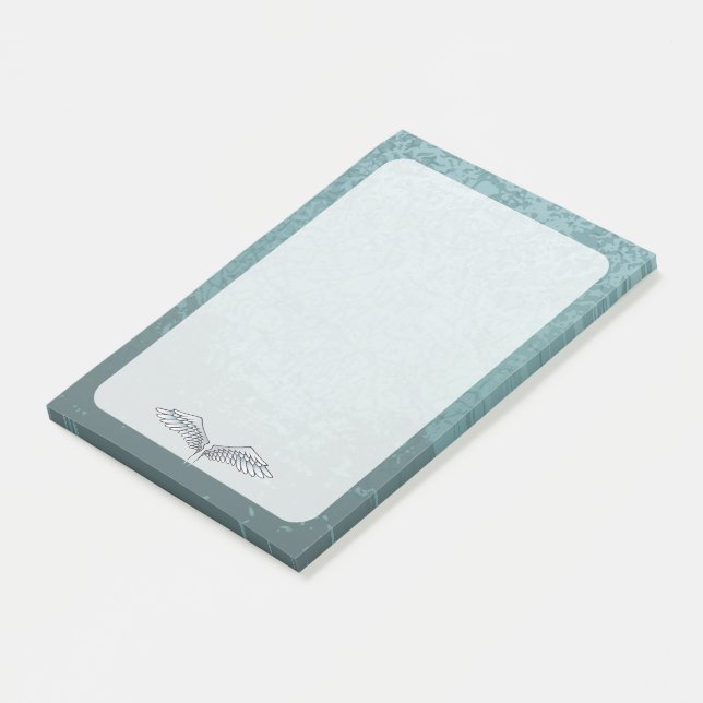 Blue-grey wings post-it notes (Angled)