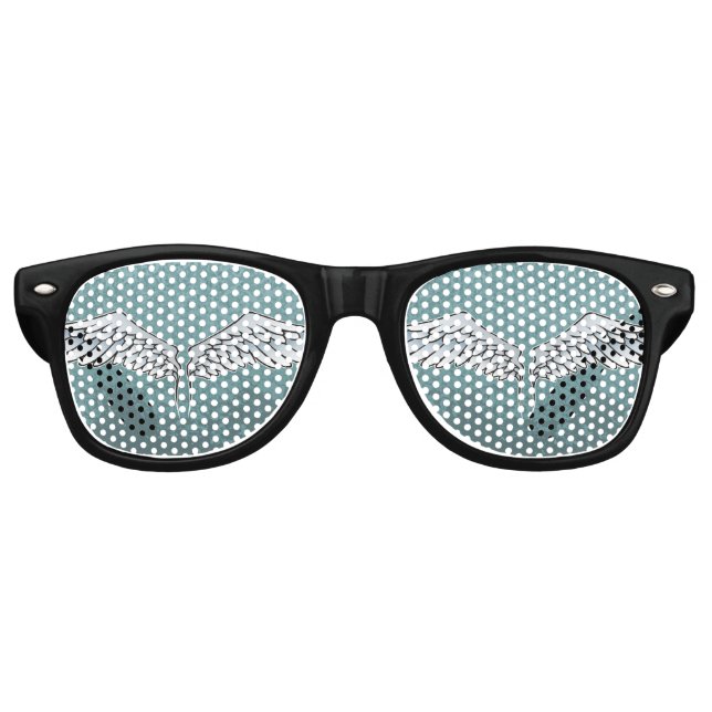 Blue-grey wings retro sunglasses (Front)