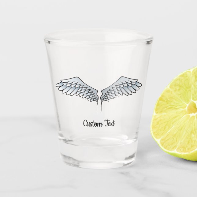 Blue-grey Wings Shot Glass (Front)
