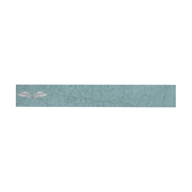 Blue-grey wings wraparound address label (Individual)