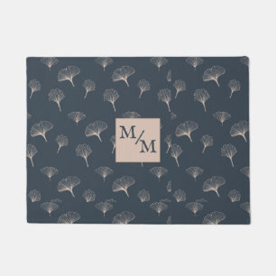 Blue Grey Wrought Iron Gingko Doormat