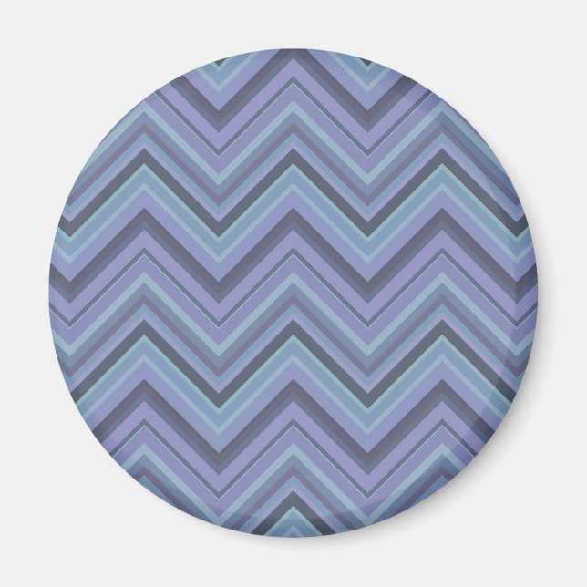 Blue-grey zigzag stripes magnet (Front)