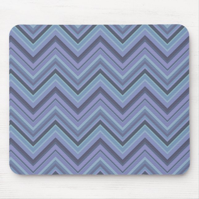 Blue-grey zigzag stripes mouse mat (Front)