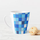 Blue Grid Latte Mug