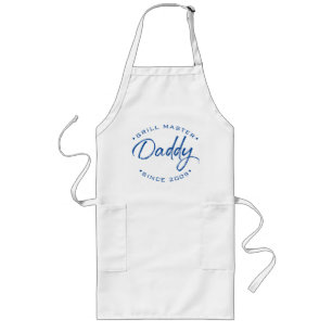 Blue Grill Master Daddy Since Personalised Year Long Apron