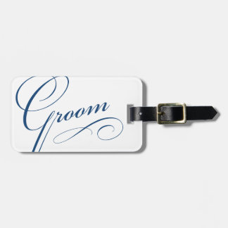 Blue groom elegant honeymoon trip luggage tag