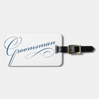 Blue groomsman elegant bachelor luggage tag
