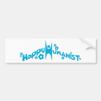 Blue Groovy Happy Humanist Bumper Sticker