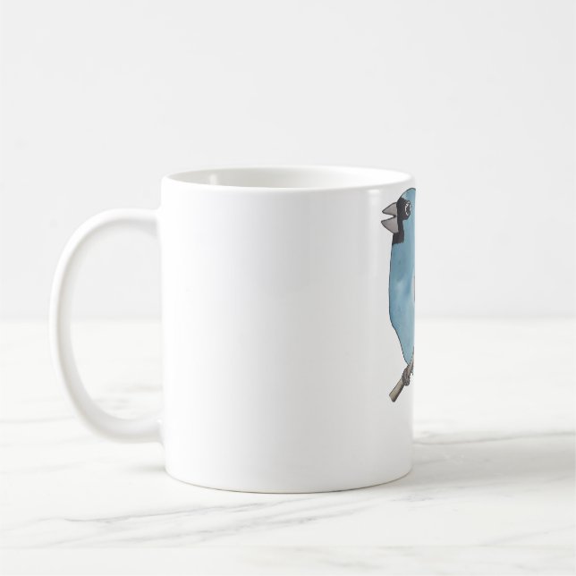 Blue Grosbeak watercolor bird species art Coffee Mug (Left)