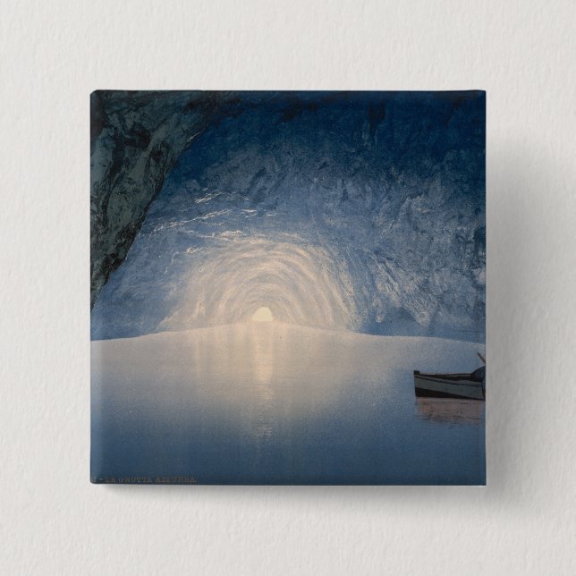 Blue Grotto, Island of Capri, Campania, Italy 15 Cm Square Badge (Front)