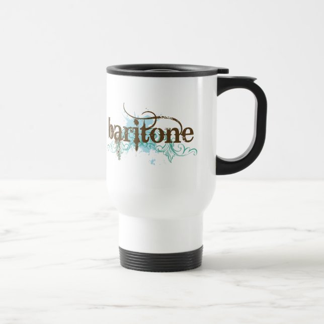 Blue Grunge Baritone Music Gift Travel Mug (Right)
