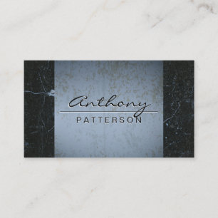 Blue Grunge Black Marble Business Card