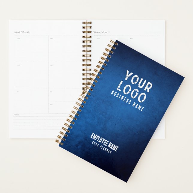 Blue Grunge Gradient Personalised Employee Planner (Display)