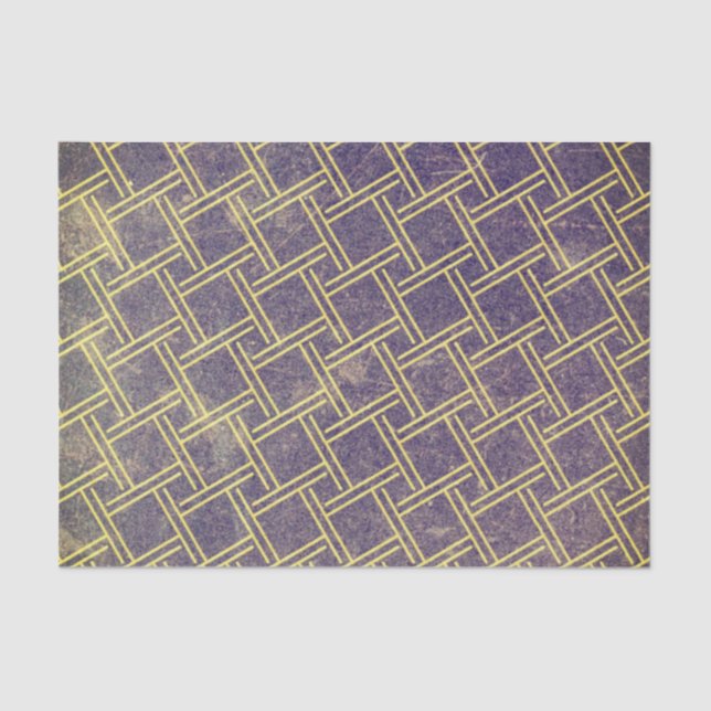 Blue Grunge Texture Abstract Geometric Distressed Tissue Paper (Front)