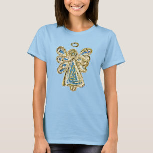 Blue Guardian Angel Custom Holiday Art T-Shirt