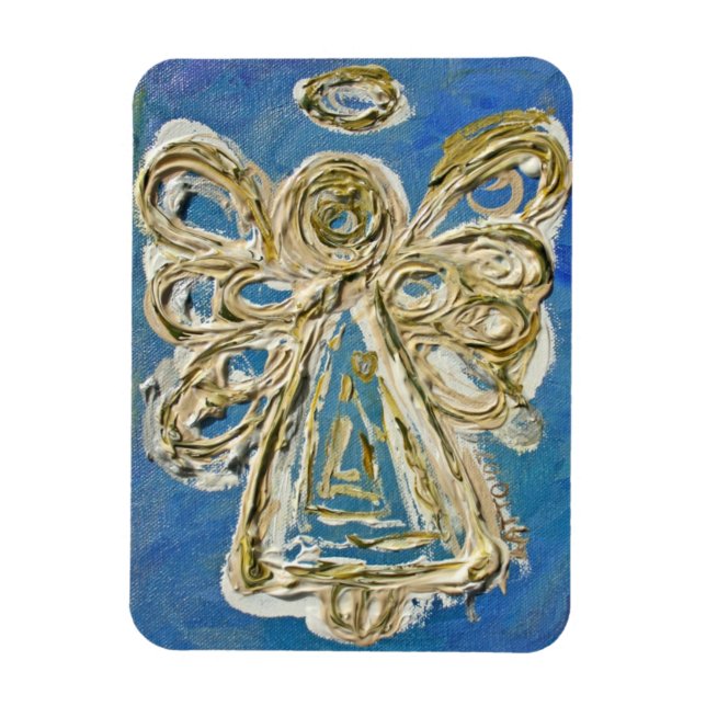 Blue Guardian Angel Custom Magnet Art Painting (Vertical)