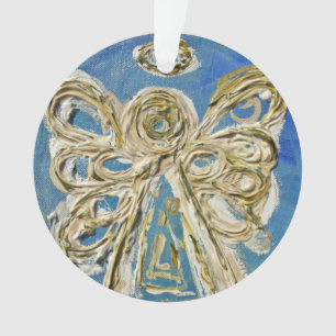 Blue Guardian Angel Gift Holiday Ornament