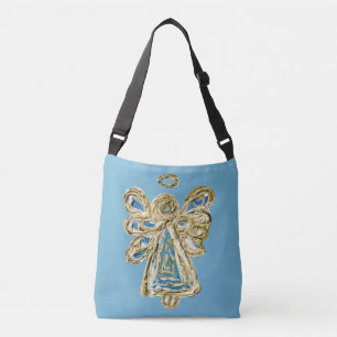 Blue Guardian Angel Purse Art Cross Body Bags