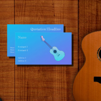 blue guitar - gradient business card