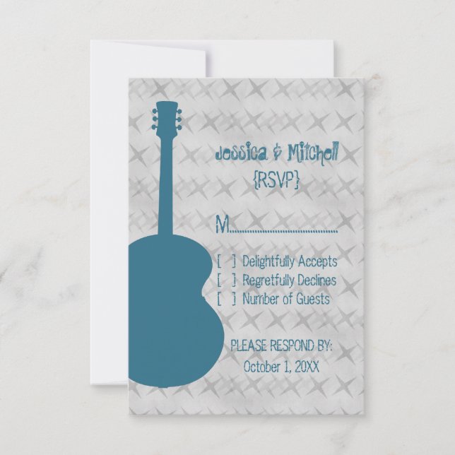 Blue Guitar Grunge Response Card (Front)