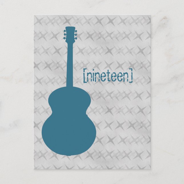 Blue Guitar Grunge Table Postcard (Front)