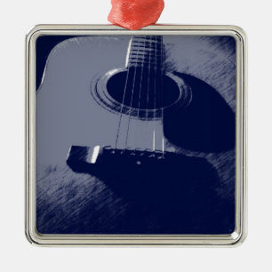 Blue Guitar Metal Tree Decoration