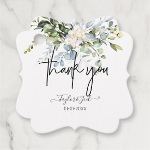 Blue Gum Eucalyptus Thank You Signature Script Favour Tags