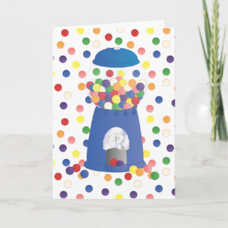 Blue Gumball Machine Card