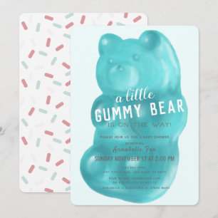 Blue Gummy Bear Boy Baby Shower Invitation