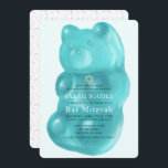 Blue Gummy Bear Girl Bat Mitzvah Invitation<br><div class="desc">This cute Bat Mitzvah invitation features a light turquoise blue background with a turquoise blue gummy bear. The reverse side features a white background with sprinkles. Personalise it for your needs.  You can find matching products at my store.</div>